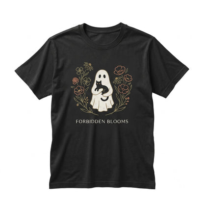 Vintage Ghost Fall Pumpkin Black Cat Floral Boho Cozy Season Autumn Lover Flowers Unisex TShirt