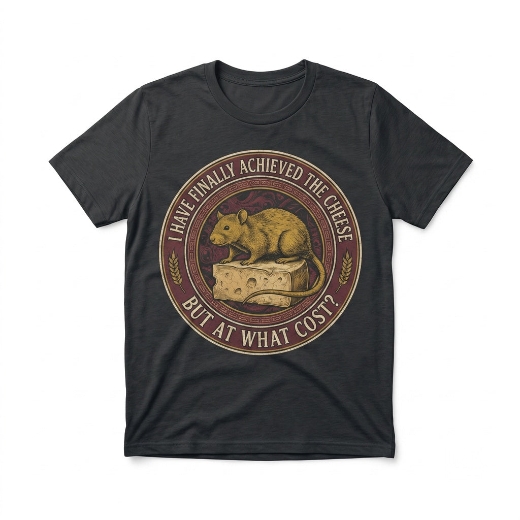 Finally Achieved The Cheese Rat Graphic Funny Meme Cotton Adult Apparel Unisex TShirt