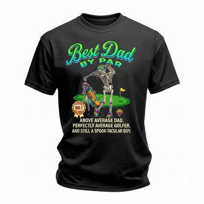 Best Dad By Par Golf Skeleton Spooky Halloween Funny Unisex TShirt
