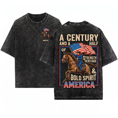 250 Years America Anniversary Christian 4th of July Faith Family Freedom Independence Day Church Unisex Wash T-Shirt