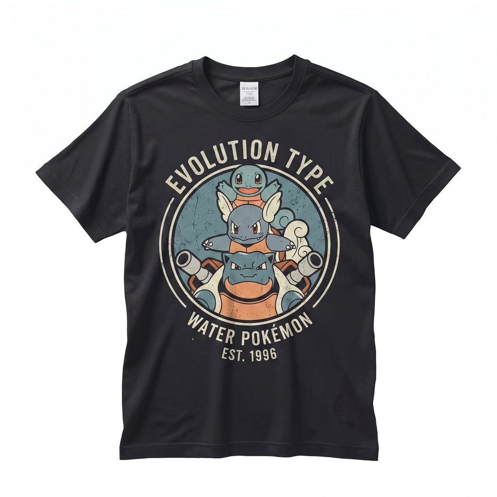 Vintage Squirtle Washed Cute Sleeping Anime Kawaii Oversized Graphic Unisex TShirt