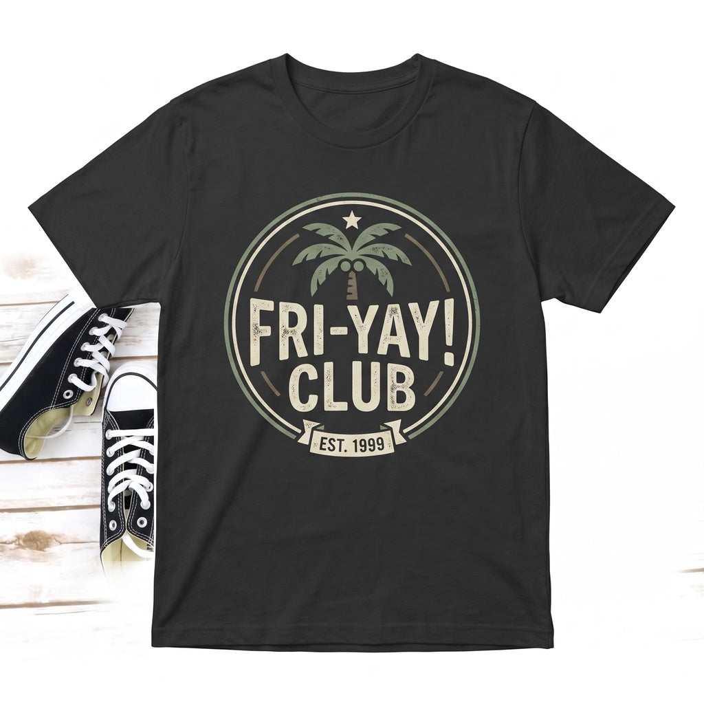 Funny Fri-Yay Friday Weekend Mood Humorous Graphic Casual Novelty Clothing Gift Unisex TShirt