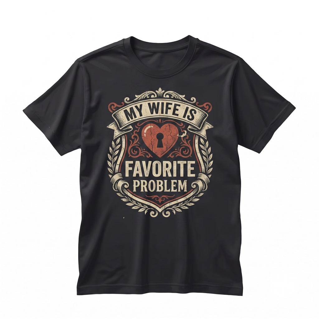 Funny Sarcastic Humor My Wife Is Favorite Problem Retro Husband Marriage Gift Graphic Unisex TShirt