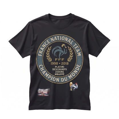 France Soccer Champions 1998 2018 International Football Tournament Winners Black Unisex TShirt