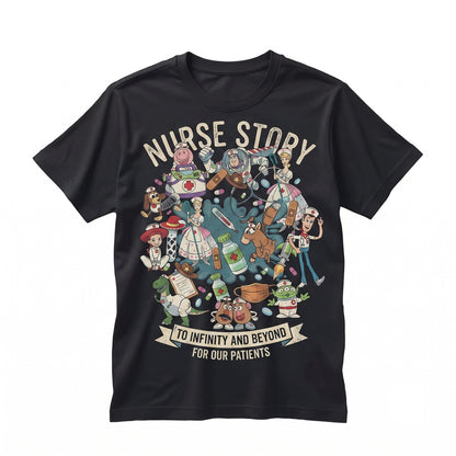 Two Sided Space Ranger Cowboy Caregiver Appreciation Top Buzzing Woody Patient Gift Unisex TShirt
