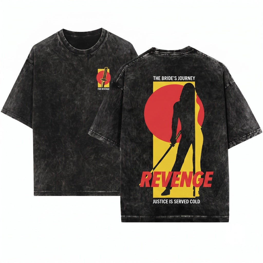 Minimalist Beatrix Kiddo Tarantino Inspired Bride Bill Vintage Unisex Wash T-Shirt