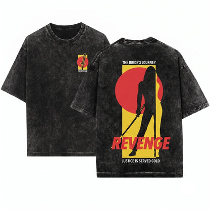 Minimalist Beatrix Kiddo Tarantino Inspired Bride Bill Vintage Unisex Wash T-Shirt