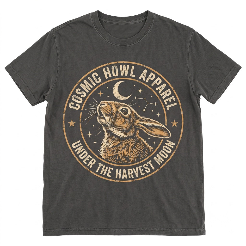 Vintage Howling Bunny Full Moon Retro Easter Graphic Novelty Rabbit Lover Unisex TShirt