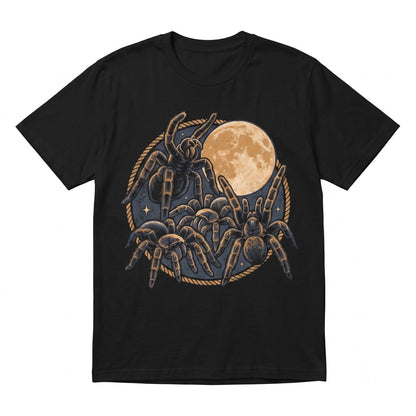 Three Tarantula Moon Funny Spider Graphic Vintage Gothic Arachnid Lover Gift Unisex TShirt