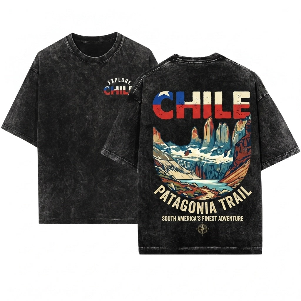 Chilean National Flag Patriotic Country Pride Chile Souvenir Birthday Christmas Gift Unisex Wash T-Shirt