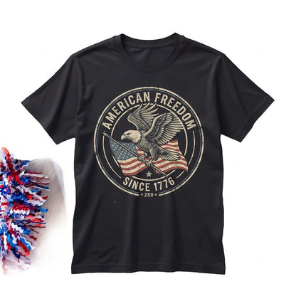 USA 250th Anniversary Bald Eagle Flag Patriotic America Freedom Vintage Graphic Unisex TShirt