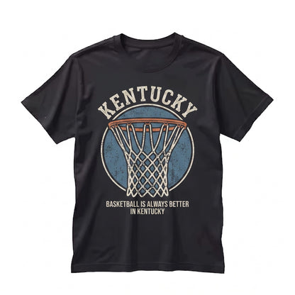Kentucky Basketball Hoop Graphic Vintage Retro Streetwear Bball Fan Sports Crewneck Unisex TShirt