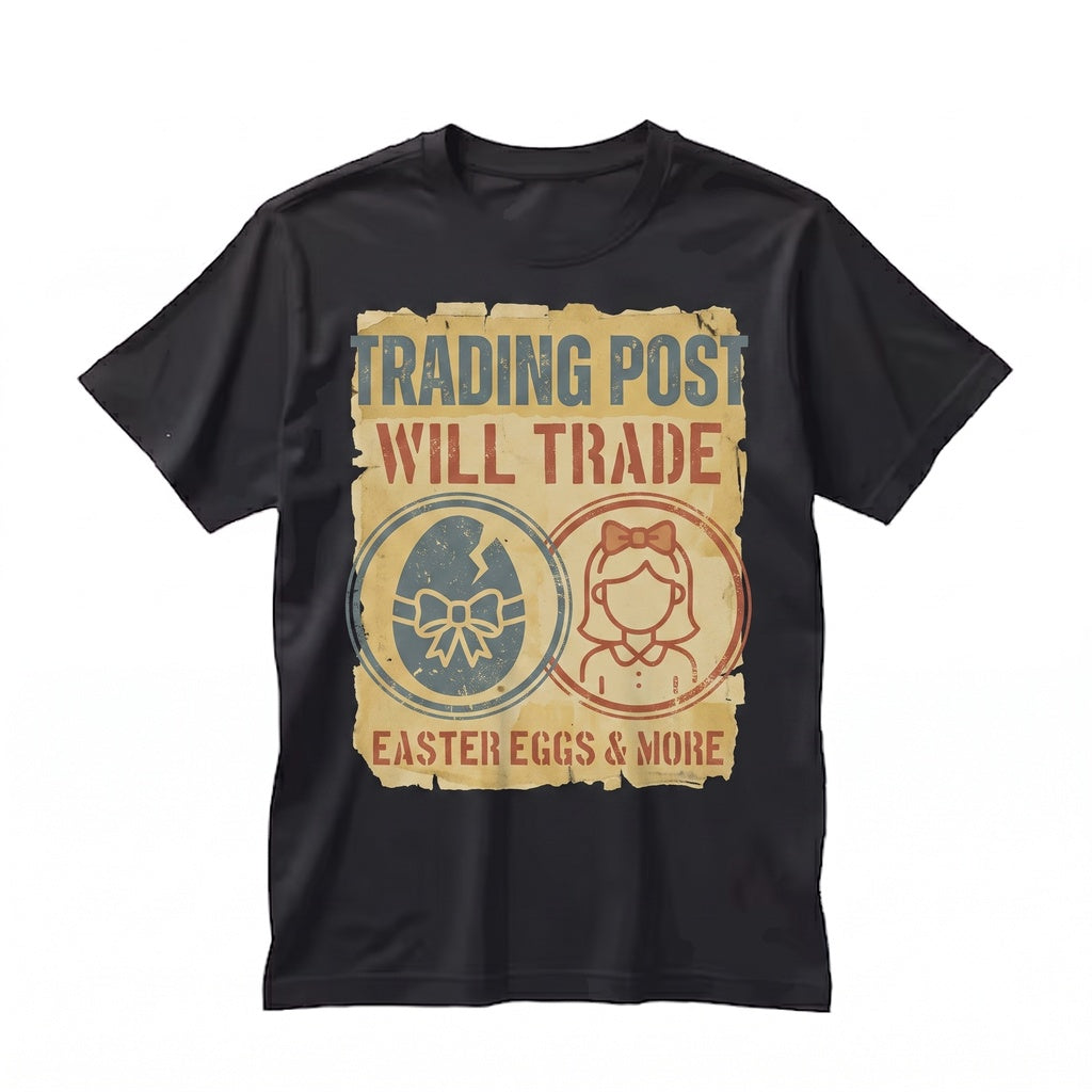 Will Trade Sister For Easter Eggs Funny Sibling Humor Holiday Gift Womens Boy Graphic Top Unisex TShirt