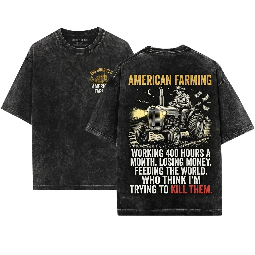Mens Farming Definition Funny Saying Farmer Gift Fathers Day Dad Husband Apparel Unisex Wash T-Shirt