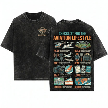Pilot Aviation Airplane Plane Spotting Model Builder Hobby Gift Unisex Wash T-Shirt