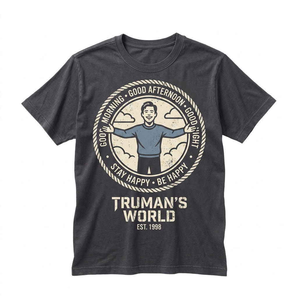 Vintage Truman Burbank 1990s Movie Poster Retro Film Print Unisex TShirt