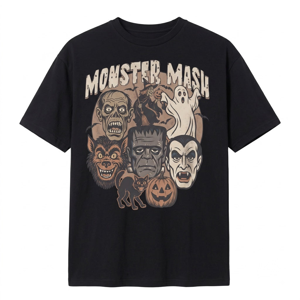 Retro Halloween Spooky Season Graphic Monster Mash Vintage Party Apparel Unisex TShirt