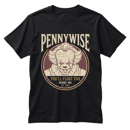Pennywise Killer Clown Horror Movie Fan Gift Halloween Costume Scary Graphic Vintage Softstyle Apparel Unisex TShirt