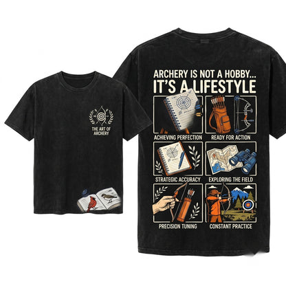 Archer Spare Time Funny Archery Gift Bow Hunter Target Lover Outdoor Hobby Enthusiast Apparel Unisex Wash T-Shirt