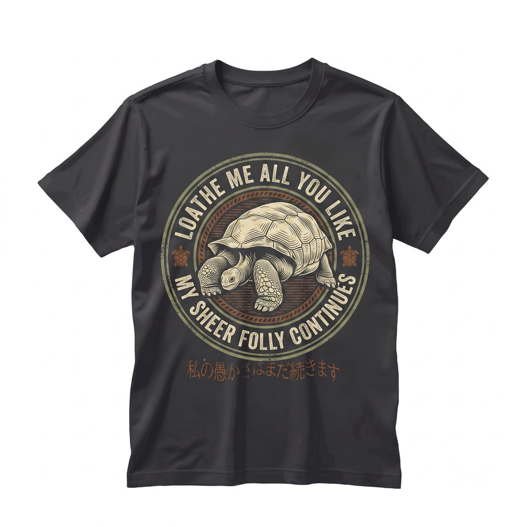 Loathe Me All You Like Tortoise Vintage Japanese Retro Graphic Sarcastic Unisex TShirt
