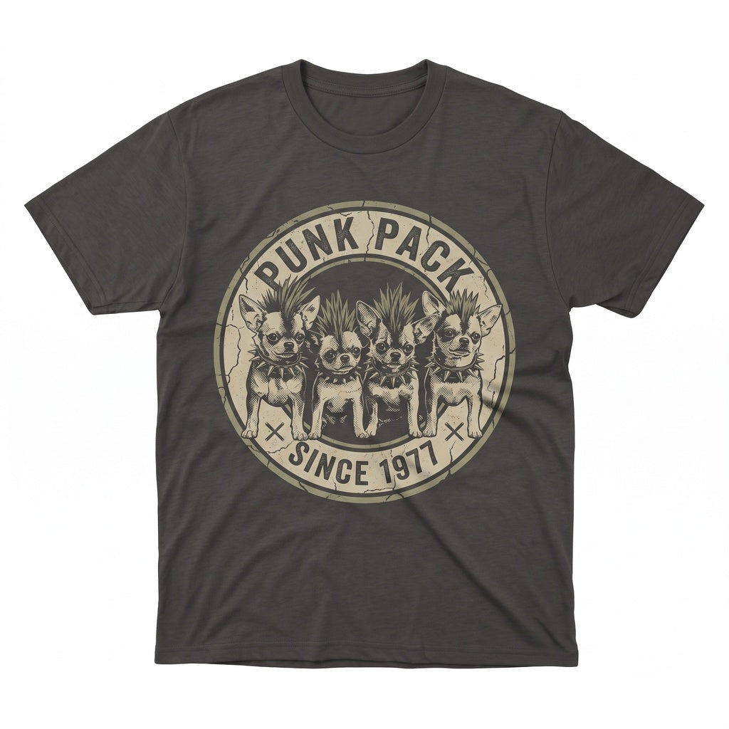 Punk Mohawk Chihuahua Gothic Dog Grunge Graphic Pet Lover Apparel Unisex TShirt