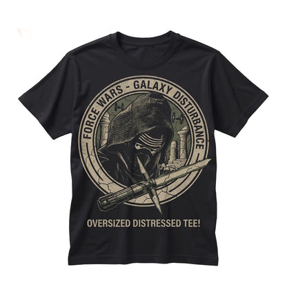 Oversized Kylo Ren Ben Solo Movie Poster Dark Knight Sci-Fi Graphic Fan Apparel Vintage Sequels Gift Unisex TShirt