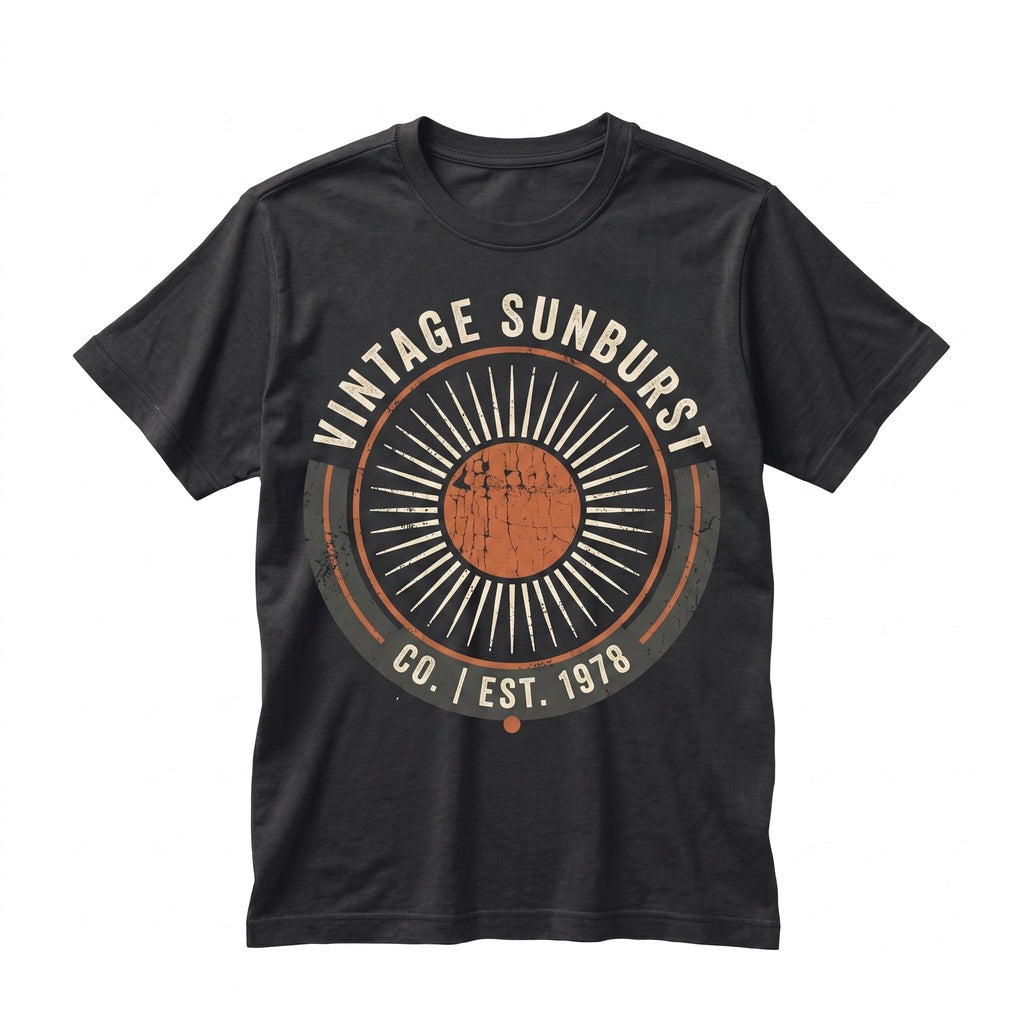 Sunburst Graphic Boho Vintage Cotton Apparel Unisex TShirt