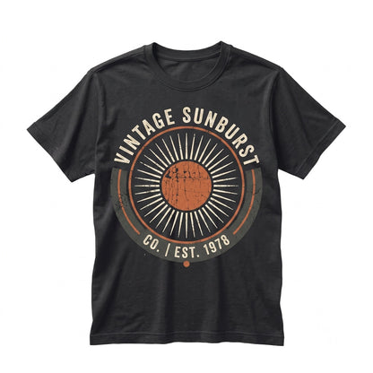 Sunburst Graphic Boho Vintage Cotton Apparel Unisex TShirt