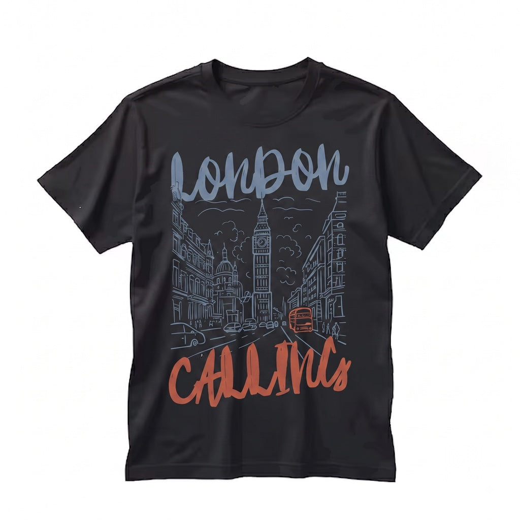 London Calling Graphic Cotton Vintage British Punk Rock Music Apparel Unisex TShirt