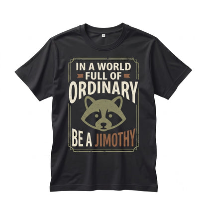 Jimothy Raccoon Graphic Print Black White Quirky Wildlife Animal Lover Gift Unisex TShirt
