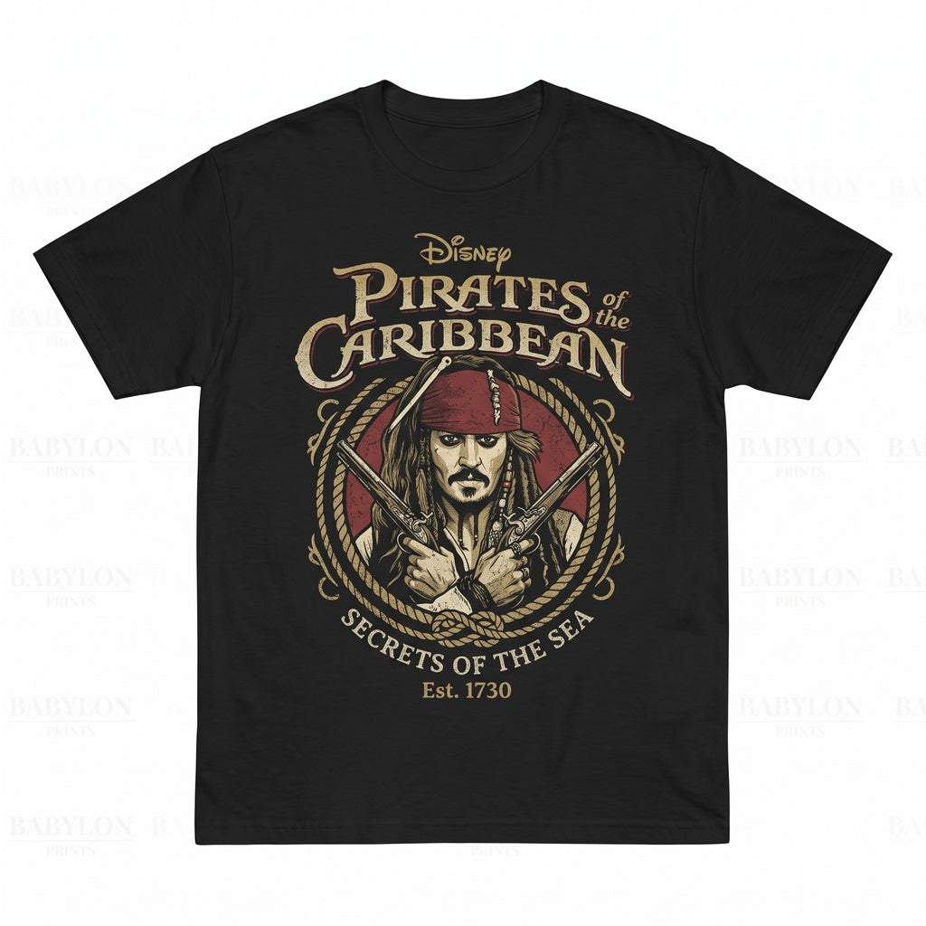 Vintage Captain Jack Swashbuckler Pirate Caribbean Ride Theme Park Graphic Unisex TShirt