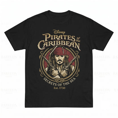 Vintage Captain Jack Swashbuckler Pirate Caribbean Ride Theme Park Graphic Unisex TShirt