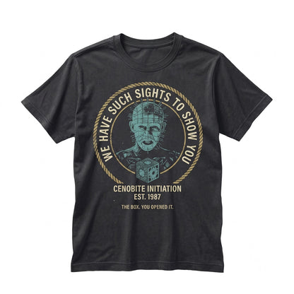 Retro 80s Horror Film Cenobite Graphic Gothic Hell Slasher Demon Apparel Unisex TShirt