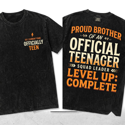 Proud Brother Official Teenager 13th Birthday Unisex Wash T-Shirt