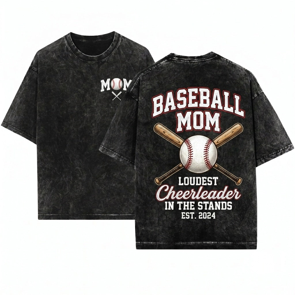 Vintage Game Day Baseball Mom Pullover Top Unisex Wash T-Shirt