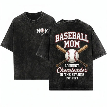 Vintage Game Day Baseball Mom Pullover Top Unisex Wash T-Shirt