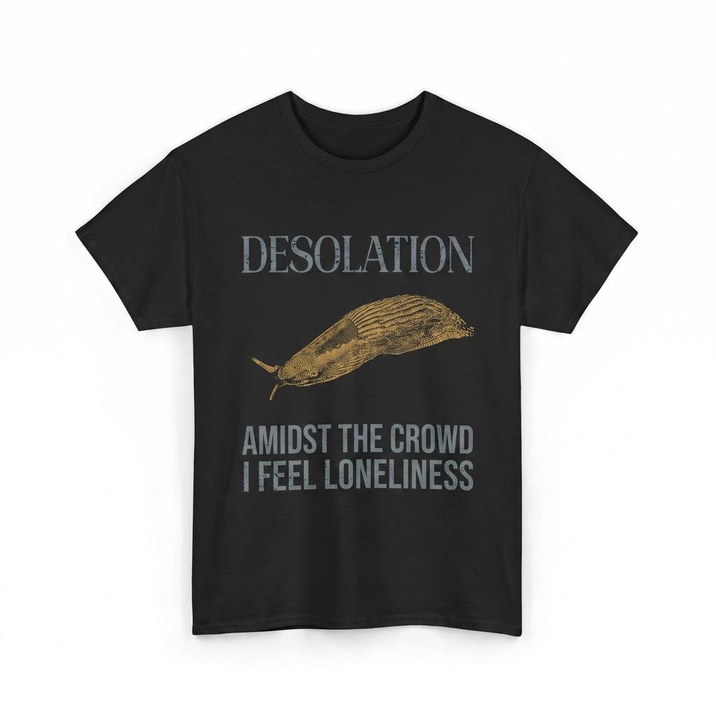Vintage Desolation Lonely Amidst Crowd Japanese Slug Graphic Print Cotton Unisex TShirt