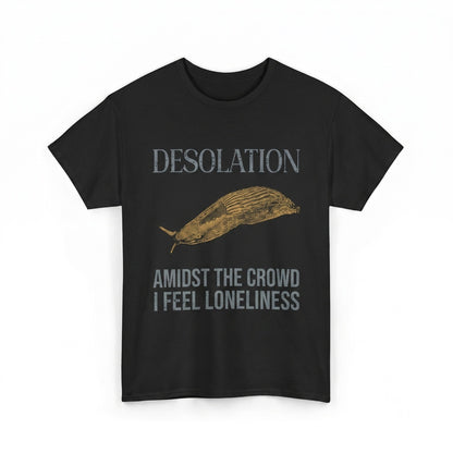 Vintage Desolation Lonely Amidst Crowd Japanese Slug Graphic Print Cotton Unisex TShirt