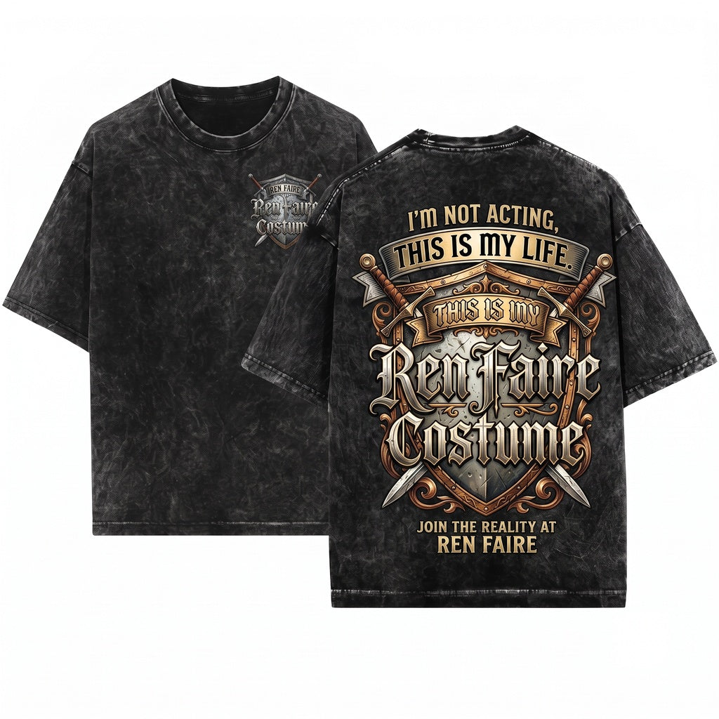 This Is My Renaissance Faire Costume Funny Medieval Festival Graphic Apparel Unisex Wash T-Shirt
