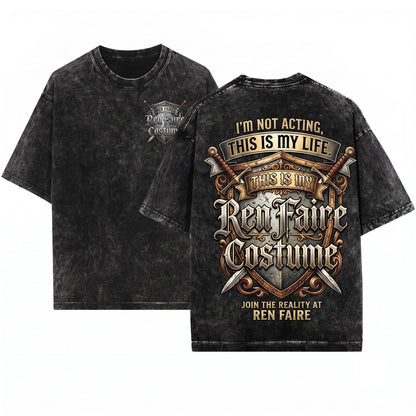 This Is My Renaissance Faire Costume Funny Medieval Festival Graphic Apparel Unisex Wash T-Shirt