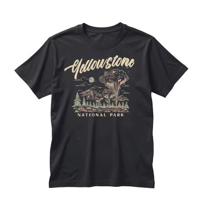 Vintage Yellowstone National Park Outdoor Nature Garment Dyed Graphic Unisex TShirt