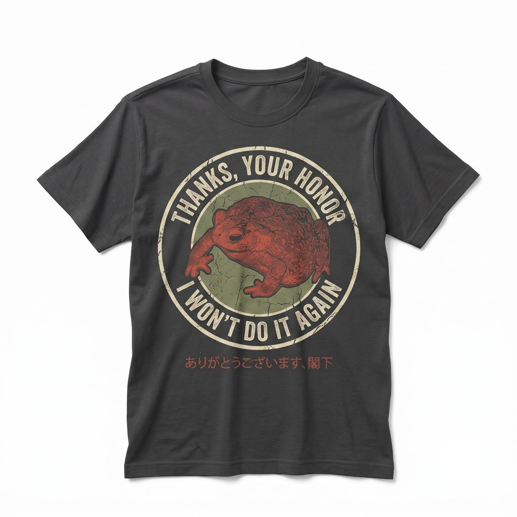 Thanks Your Honor Frog Funny Graphic Red Cotton Unisex TShirt
