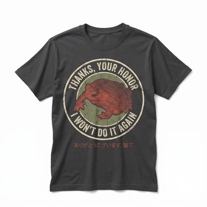 Thanks Your Honor Frog Funny Graphic Red Cotton Unisex TShirt