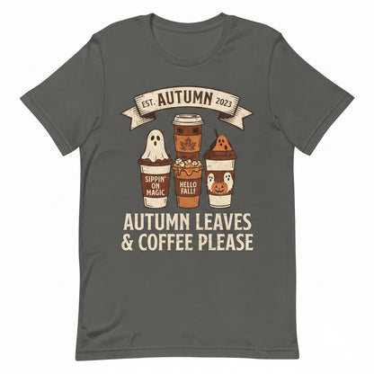 Halloween Iced Coffee Autumn Tee Gift Cozy Fall Apparel Unisex TShirt