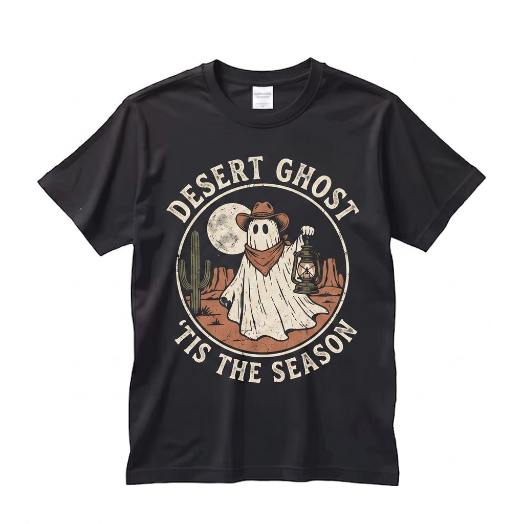 Tis The Season Spooky Cowboy Ghost Desert Western Aesthetic Southwest Fall Holiday Apparel Unisex TShirt