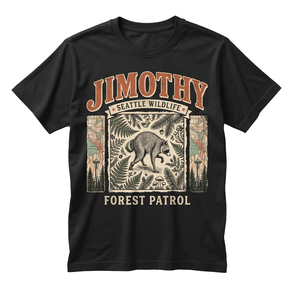 Jimothy Raccoon Viral Seattle Funny Round King Vintage Pacific Northwest Wildlife Unisex TShirt