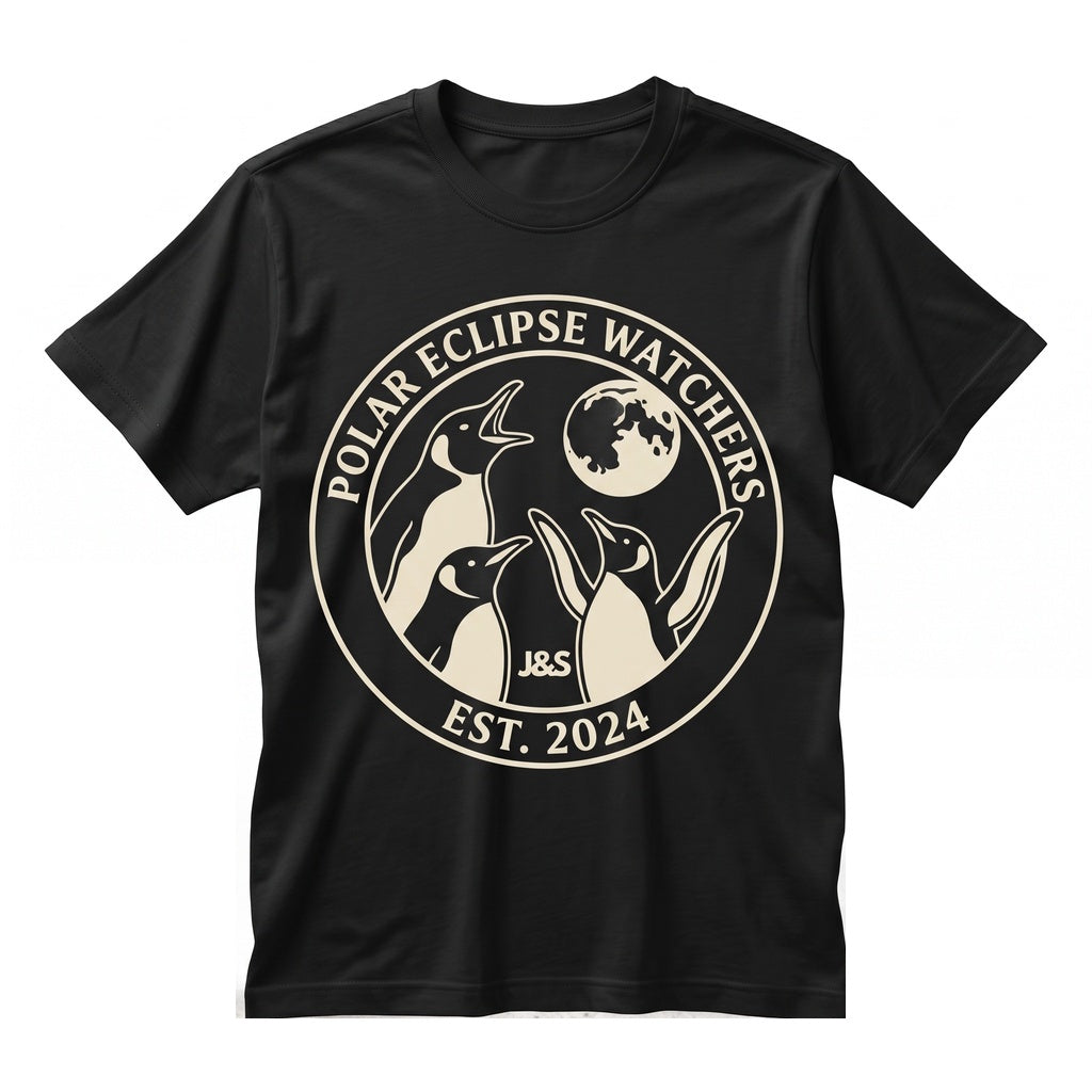 Three Gentoo Penguin Moon Funny Cute Vintage Antarctic Bird Lover Unisex TShirt
