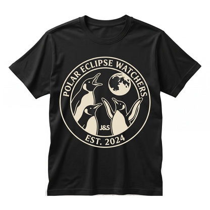 Three Gentoo Penguin Moon Funny Cute Vintage Antarctic Bird Lover Unisex TShirt
