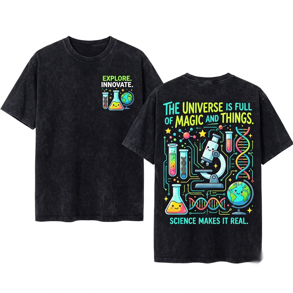 Cute Science Teacher STEM Biology Chemistry Back To School Gift Unisex Wash T-Shirt