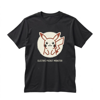 Japanese Retro Electric Mouse Graphic Sakura Landscape Anime Vintage Wash Oversized Unisex TShirt